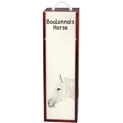 Koń Boulonnais - Pudełko Na Wino Z Koniem, Pudełko Na Alkohol Z Grafiką, Personalizowane Pudełko Na Prezent Marki Art-Dog Koń Boulonnais - Pudełko Na Wino Z Koniem, Pudełko Na Alkohol Z Grafiką, Personalizowane Pudełko Na Prezent Marki Art-Dog