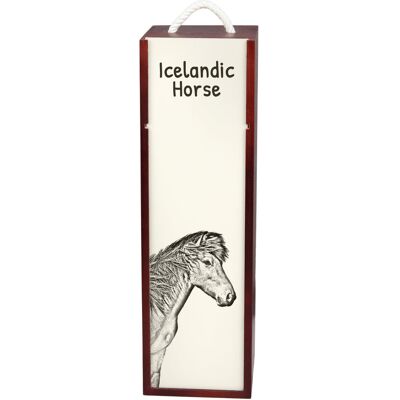 Koń Islandzki - Pudełko Na Wino Z Koniem, Pudełko Na Alkohol Z Grafiką, Personalizowane Pudełko Na Prezent Marki Art-Dog Koń Islandzki - Pudełko Na Wino Z Koniem, Pudełko Na Alkohol Z Grafiką, Personalizowane Pudełko Na Prezent Marki Art-Dog