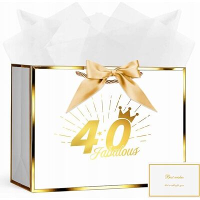 Inny producent TORBA PREZENTOWA 28X20X10CM URODZINY KARTKA PAPIER WSTĄŻKA DUŻA ELEGANCJA Inny producent TORBA PREZENTOWA 28X20X10CM URODZINY KARTKA PAPIER WSTĄŻKA DUŻA ELEGANCJA