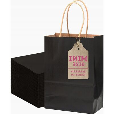 Inny producent Torebki Papierowe 25 Sztuk Czarne 12x6x15cm Mini Prezentowe Kraft Inny producent Torebki Papierowe 25 Sztuk Czarne 12x6x15cm Mini Prezentowe Kraft
