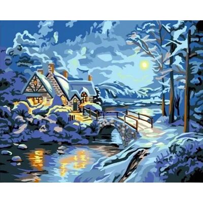 Norimpex Malowanie Po Numerach Zima Noc Nad Potokiem 40 X 50 Norimpex Malowanie Po Numerach Zima Noc Nad Potokiem 40 X 50