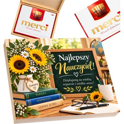 Inny producent Prezent Na Dzień Nauczyciela Wychowawcy Pudełko Na Czekoladki Merci Wzory Upominek Od Klasy Z Nadrukiem, Ramka Z Życzeniami Inny producent Prezent Na Dzień Nauczyciela Wychowawcy Pudełko Na Czekoladki Merci Wzory Upominek Od Klasy Z Nadrukiem, Ramka Z Życzeniami