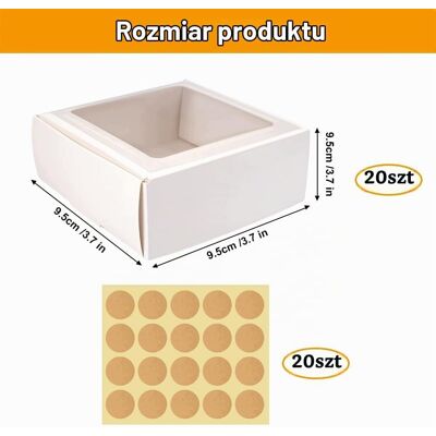 Inny producent Pudełka Prezentowe 20 Sztuk 95x95x35cm Z Okienkiem Kraft Kartonowe Inny producent Pudełka Prezentowe 20 Sztuk 95x95x35cm Z Okienkiem Kraft Kartonowe