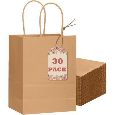 Inny producent Torebki Prezentowe Papierowe Kraft Z Uchwytami 30 Sztuk Małe Inny producent Torebki Prezentowe Papierowe Kraft Z Uchwytami 30 Sztuk Małe