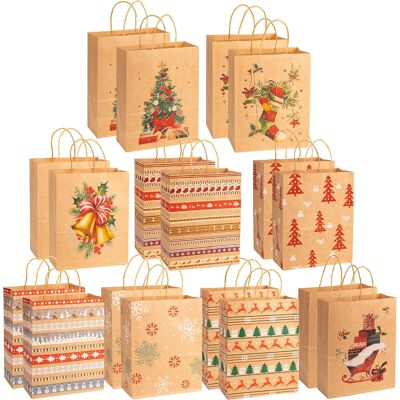 Inny producent Uchwyty Prezentowe Papierowe Kraft 18 Sztuk Świąteczne Wzory Inny producent Uchwyty Prezentowe Papierowe Kraft 18 Sztuk Świąteczne Wzory