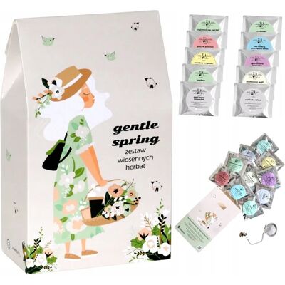 Cup&You Zestaw 10 Wiosennych Herbat Sypanych Z Zaparzaczem 'Gentle Spring' - Box Prezentowy Upominkowy Dla Kobiety Babci Mamy Koleżanki Przyjaciółki Cup&You Zestaw 10 Wiosennych Herbat Sypanych Z Zaparzaczem 'Gentle Spring' - Box Prezentowy Upominkowy Dla Kobiety Babci Mamy Koleżanki Przyjaciółki