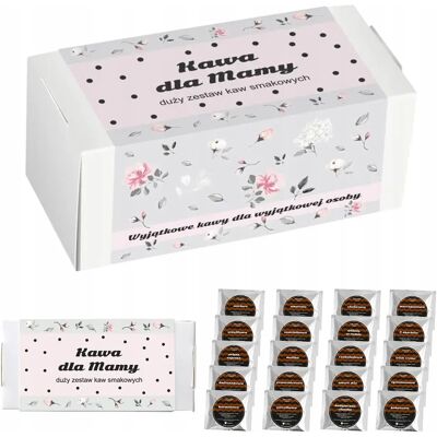 Cup&You Zestaw Prezentowy Upominkowy Box Na Dzień Matki Urodziny Dla Mamy Teściowej - Mix 20 Różnych Kaw Smakowych Deserowych Mielonych Arabica Cup&You Zestaw Prezentowy Upominkowy Box Na Dzień Matki Urodziny Dla Mamy Teściowej - Mix 20 Różnych Kaw Smakowych Deserowych Mielonych Arabica