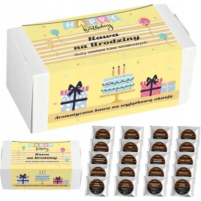 Cup&You Zestaw Prezentowy Upominkowy Na 20 30 40 50 60 Urodziny Dla Kobiety Faceta Niej Niego - 20 Różnych Smaków Kaw Deserowych Arabica Mielonych W Saszetk.. Cup&You Zestaw Prezentowy Upominkowy Na 20 30 40 50 60 Urodziny Dla Kobiety Faceta Niej Niego - 20 Różnych Smaków Kaw Deserowych Arabica Mielonych W Saszetk..