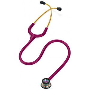 Stetoskop 3M Littmann Classic II Infant tęczowa głowica, złota lira, malinowy przewód Stetoskop 3M Littmann Classic II Infant tęczowa głowica, złota lira, malinowy przewód