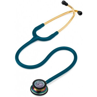 Stetoskop 3M Littmann Classic III tęczowa głowica, złota lira, błękitny Stetoskop 3M Littmann Classic III tęczowa głowica, złota lira, błękitny