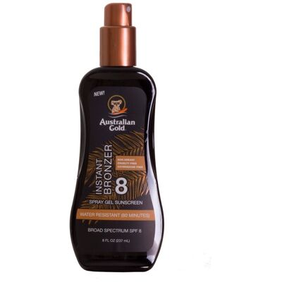 Australian Gold SPF 8 Spray Gel with Bronzer, Spray do Opalania z Bronzerem i Filtrem UV, 237ml Australian Gold SPF 8 Spray Gel with Bronzer, Spray do Opalania z Bronzerem i Filtrem UV, 237ml