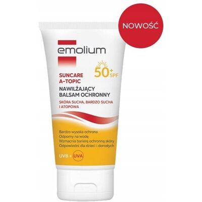 Emolium, Suncare A-topic, Nawilżający Balsam Ochronny Spf50+, 150ml Emolium, Suncare A-topic, Nawilżający Balsam Ochronny Spf50+, 150ml