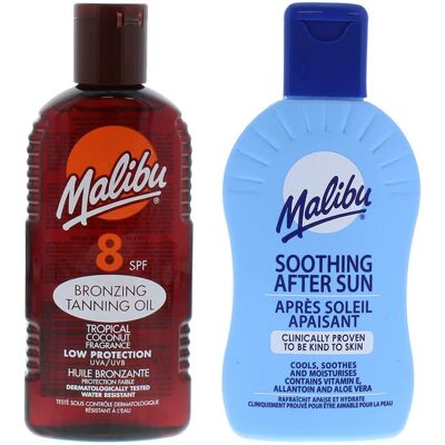 Malibu Olejek Do Opalania SPF8 200ml + Balsam Po Opalaniu 200ml Malibu Olejek Do Opalania SPF8 200ml + Balsam Po Opalaniu 200ml