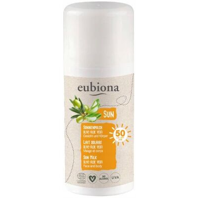Mleczko na słońce z oliwą z oliwek i aloesem SPF 50 EUBIONA Mleczko na słońce z oliwą z oliwek i aloesem SPF 50 EUBIONA
