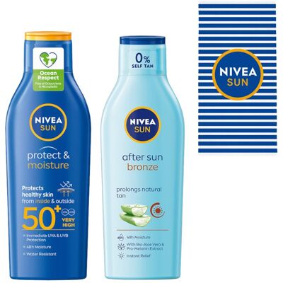 NIVEA SUN Balsam po opalaniu + balsam przeciwsłoneczny + ręcznik plażowy NIVEA SUN Balsam po opalaniu + balsam przeciwsłoneczny + ręcznik plażowy