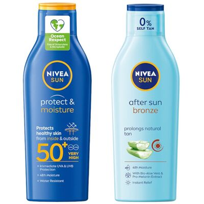 NIVEA SUN Balsam przeciwsłoneczny filtr SPF50 200ml + Po opalaniu 200ml NIVEA SUN Balsam przeciwsłoneczny filtr SPF50 200ml + Po opalaniu 200ml