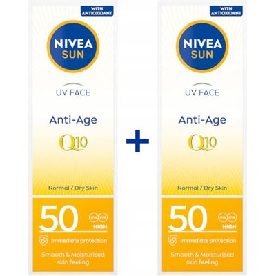 NIVEA SUN Krem przeciwzmarszczkowy do opalania SPF 50 x2 NIVEA SUN Krem przeciwzmarszczkowy do opalania SPF 50 x2