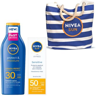 NIVEA SUN Przeciwsłoneczny Krem do twarzy+ Balsam do opalania SPF30+ GRATIS NIVEA SUN Przeciwsłoneczny Krem do twarzy+ Balsam do opalania SPF30+ GRATIS