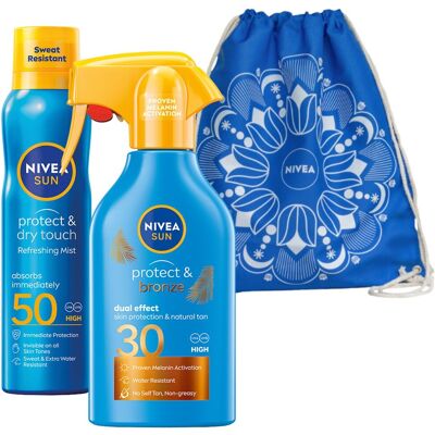 NIVEA SUN Spray do opalania SPF30 250ml+ Balsam Mgiełka SPF50 200ml +GRATIS NIVEA SUN Spray do opalania SPF30 250ml+ Balsam Mgiełka SPF50 200ml +GRATIS