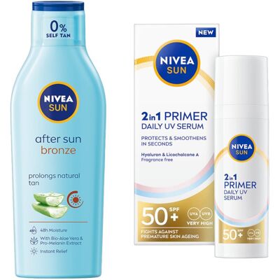 NIVEA SUN Zestaw Serum Krem 2w1 SPF50+ 30ml + Balsam po opalaniu 200ml NIVEA SUN Zestaw Serum Krem 2w1 SPF50+ 30ml + Balsam po opalaniu 200ml