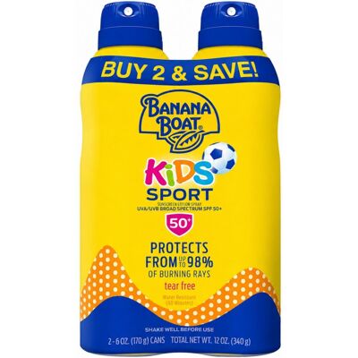 Spray do opalania Zestaw 2x dla dzieci Banana Boat Kids Sport SPF 50 Spray do opalania Zestaw 2x dla dzieci Banana Boat Kids Sport SPF 50