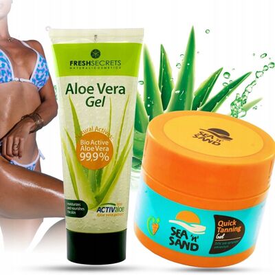Zestaw do opalania z Grecji Samoopalacz w żelu 170ml + kojący aloes 99,9% Zestaw do opalania z Grecji Samoopalacz w żelu 170ml + kojący aloes 99,9%
