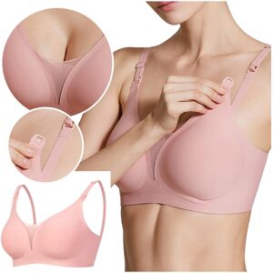 Luvu Biustonosz ciążowy stanik bezszwowy do karmienia - różowy - XL Luvu Biustonosz ciążowy stanik bezszwowy do karmienia - różowy - XL