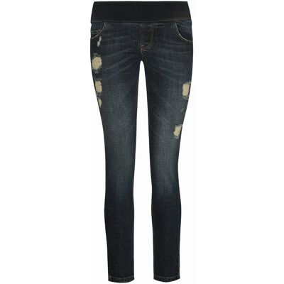 Damskie jeansy ciążowe z przetarciami niebieskie BellyButton Maternity, r.38 Damskie jeansy ciążowe z przetarciami niebieskie BellyButton Maternity, r.38