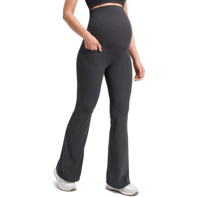 Inny producent Legginsy Ciążowe Flare Rozszerzane Z Kieszeniami Wysoki Stan Miękkie Inny producent Legginsy Ciążowe Flare Rozszerzane Z Kieszeniami Wysoki Stan Miękkie