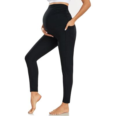 Inny producent Legginsy ciążowe miękkie elastyczne z podparciem brzucha i kieszeniami S Inny producent Legginsy ciążowe miękkie elastyczne z podparciem brzucha i kieszeniami S