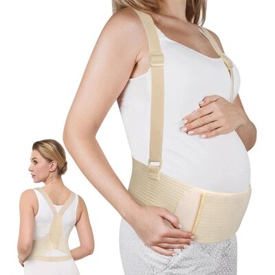 Inny producent Pas Ciążowy Z Naramiennikami Xl Regulowany Oddychający Beż Wsparcie Pleców Inny producent Pas Ciążowy Z Naramiennikami Xl Regulowany Oddychający Beż Wsparcie Pleców