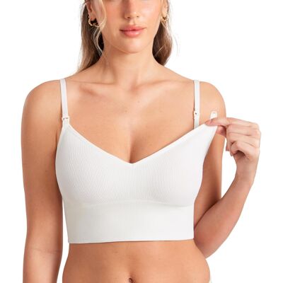 Inny producent Żebrowany biustonosz karmiący longline ciążowy rozmiar XL wygodny Inny producent Żebrowany biustonosz karmiący longline ciążowy rozmiar XL wygodny