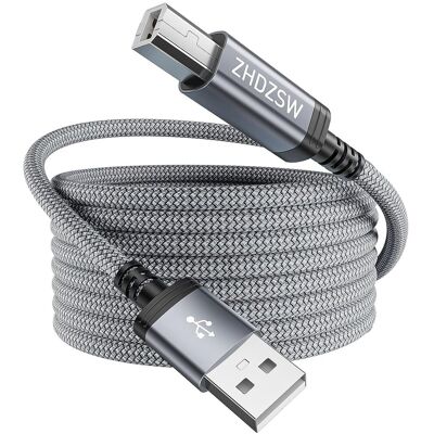 Inny producent Kabel USB do drukarki 3 m, USB 2.0 typ A na typ B kabel do skanera kompatybilny z Canon, HP DeskJet/Envy, Lexmark, Dell, 3D, DAC, Xerox itp Inny producent Kabel USB do drukarki 3 m, USB 2.0 typ A na typ B kabel do skanera kompatybilny z Canon, HP DeskJet/Envy, Lexmark, Dell, 3D, DAC, Xerox itp