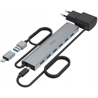 Inny producent Hub Hama 7 portów USB 3,2 zasilacz USB-C adapter Inny producent Hub Hama 7 portów USB 3,2 zasilacz USB-C adapter