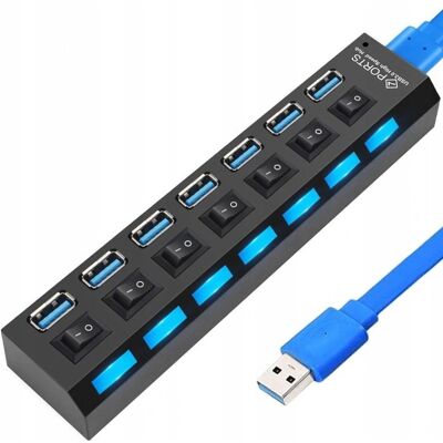 Inny producent HUB USB 3.0 ROZDZIELACZ USB ROZGAŁĘŹNIK 7 PORTÓW Inny producent HUB USB 3.0 ROZDZIELACZ USB ROZGAŁĘŹNIK 7 PORTÓW