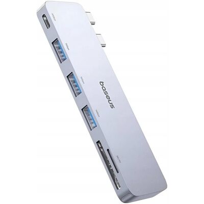 Inny producent HUB USB Baseus 6w1 UltraJoy 2xUSB-C - USB-C, 3xUSB, SD/TF Inny producent HUB USB Baseus 6w1 UltraJoy 2xUSB-C - USB-C, 3xUSB, SD/TF