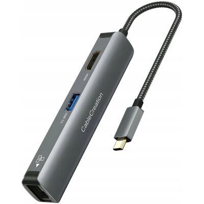 Inny producent Hub USB CableCreation HUB ADAPTER MACBOOK RJ 5w1 ROZDZIELACZ 5 portów Inny producent Hub USB CableCreation HUB ADAPTER MACBOOK RJ 5w1 ROZDZIELACZ 5 portów