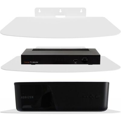 MT3CH Półka metalowa ścienna uchwyt na pod dekoder RTV router wifi switch konsole nagrywarkę odtwarzacz DVD Blu-ray tuner biała MT3CH Półka metalowa ścienna uchwyt na pod dekoder RTV router wifi switch konsole nagrywarkę odtwarzacz DVD Blu-ray tuner biała