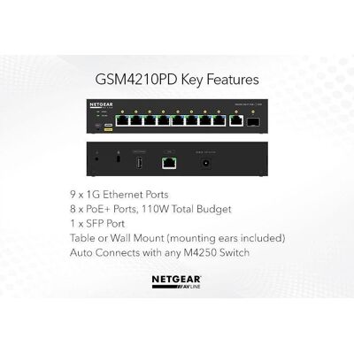 Inny producent PRZEŁĄCZNIK ZARZĄDZALNY GSM4210PD SWITCH 8XGE POE+ 1XSFP Inny producent PRZEŁĄCZNIK ZARZĄDZALNY GSM4210PD SWITCH 8XGE POE+ 1XSFP