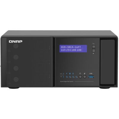 Inny producent Qnap QGD-3014-16PT, 4 bay, Czterordzeniowy Intel Celeron J4125 2,0, 8GB RAM DDR4; 2x combo 1GbE SFP/RJ45, 14x1GbE, 3xUSB3.2, 2xHDMI, 2x2,5GbE do zarz Inny producent Qnap QGD-3014-16PT, 4 bay, Czterordzeniowy Intel Celeron J4125 2,0, 8GB RAM DDR4; 2x combo 1GbE SFP/RJ45, 14x1GbE, 3xUSB3.2, 2xHDMI, 2x2,5GbE do zarz