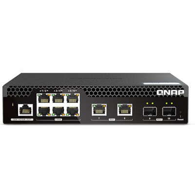 Qnap QSW-M2106R-2S2T 10-portowy przełącznik 2x 10GbE SFP+, 2x 10GbE RJ45, 6x 2.5GbE RJ45, 1 x RJ45 do zarządzania Qnap QSW-M2106R-2S2T 10-portowy przełącznik 2x 10GbE SFP+, 2x 10GbE RJ45, 6x 2.5GbE RJ45, 1 x RJ45 do zarządzania