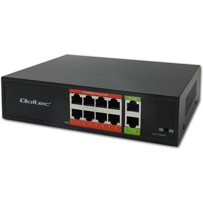 Qoltec Przełącznik sieciowy SWITCH Fast Ethernet PoE 8x RJ45 2x RJ45 Uplink 120W 10/100 Mb/s Qoltec Przełącznik sieciowy SWITCH Fast Ethernet PoE 8x RJ45 2x RJ45 Uplink 120W 10/100 Mb/s