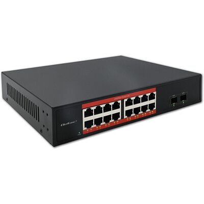 Qoltec Przełącznik sieciowy SWITCH Gigabit Ethernet PoE 16x RJ45 2x SFP 1000 Mb/s Qoltec Przełącznik sieciowy SWITCH Gigabit Ethernet PoE 16x RJ45 2x SFP 1000 Mb/s