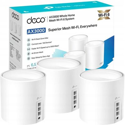 ROUTER DOMOWY SYSTEM WI-FI 6 MESH TP-LINK DECO X50 (3 szt.) 802.11ax Mesh ROUTER DOMOWY SYSTEM WI-FI 6 MESH TP-LINK DECO X50 (3 szt.) 802.11ax Mesh