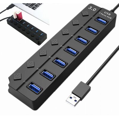 Inny producent Rozgałęźnik portów USB HUB 3.0 wyłącznik 1x7 SWITCH Inny producent Rozgałęźnik portów USB HUB 3.0 wyłącznik 1x7 SWITCH