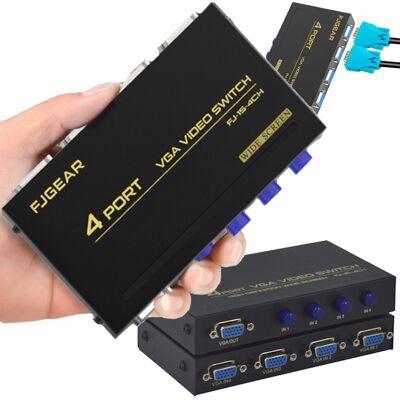 ARTHON Switch D-SUB VGA 4x1 rozdzielacz obrazu wideo przełącznik 4 porty przyciski ARTHON Switch D-SUB VGA 4x1 rozdzielacz obrazu wideo przełącznik 4 porty przyciski