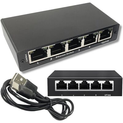 ARTHON Switch Internetowy Lan 1 X 4 Rj45 5 Portów Ethernet Przełącznik Rozdzielacz ARTHON Switch Internetowy Lan 1 X 4 Rj45 5 Portów Ethernet Przełącznik Rozdzielacz