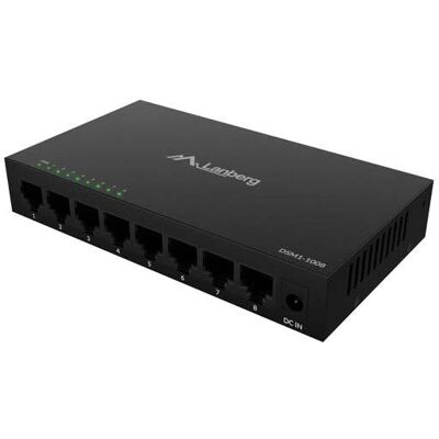 Switch niezarządzalny Lanberg 8x 1GB/s Gigabit Ethernet Desktop 12V (Obudowa metalowa) Switch niezarządzalny Lanberg 8x 1GB/s Gigabit Ethernet Desktop 12V (Obudowa metalowa)