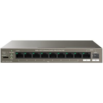 Switch sieciowy Tenda TEG1110PF-8-120W - 8 portów Gigabit PoE, Niezarządzany Switch sieciowy Tenda TEG1110PF-8-120W - 8 portów Gigabit PoE, Niezarządzany