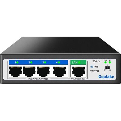 Inny producent Switch PoE+ 5-portowy 100Mb/s AI Watchdog VLAN ochrona 4KV Goalake Inny producent Switch PoE+ 5-portowy 100Mb/s AI Watchdog VLAN ochrona 4KV Goalake